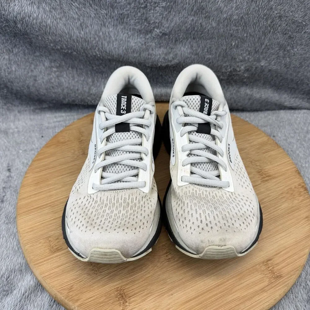 Brooks Trace 3 Shoes Womens Size 6 White Black Mesh Running Sneakers 1204011B191